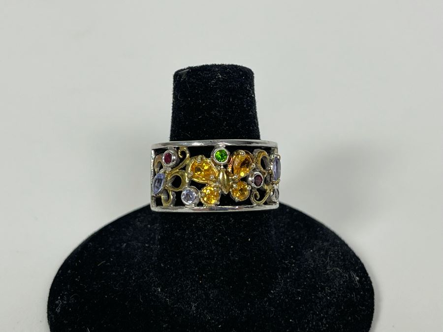 Sterling Silver Multi-Stone Ring Size 7 5g [Photo 6]