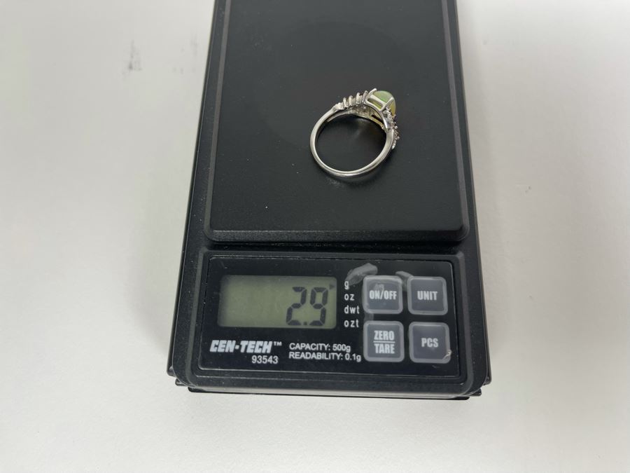 Sterling Silver Opal And Sapphire Ring Size 7.5 2.9g [Photo 11]