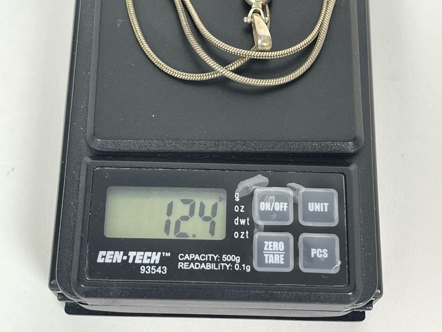 Sterling Silver Amber Cross Pendant With Sterling Silver 18' Necklace 12.4g [Photo 9]