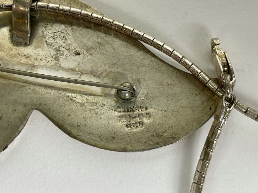 Sterling Silver Combo Pendant / Brooch With Sterling Silver 16' Necklace 39.8g [Photo 8]