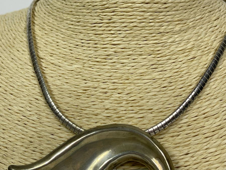 Sterling Silver Combo Pendant / Brooch With Sterling Silver 16' Necklace 39.8g [Photo 5]