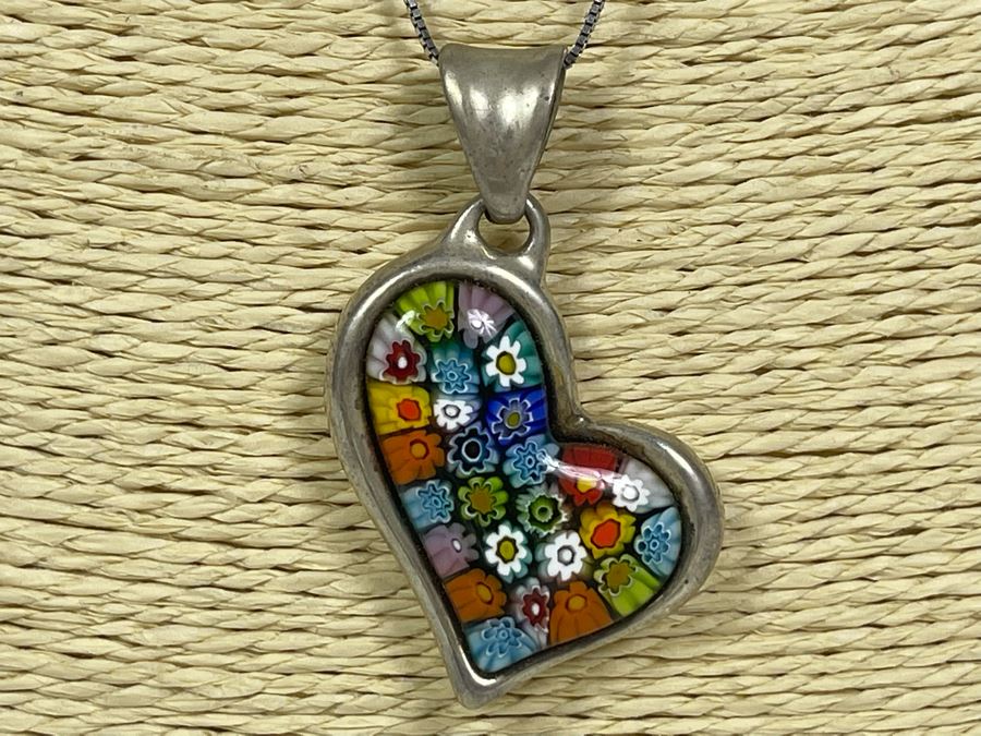 Signed Sterling Silver Heart Pendant With Sterling Silver Chain 20' Necklace 17.2g [Photo 5]