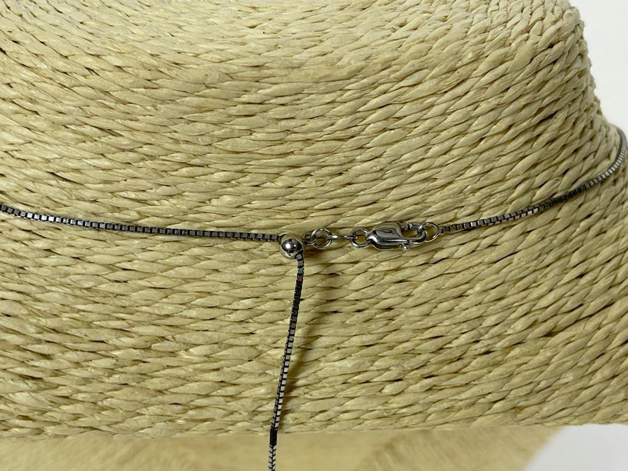 Signed Sterling Silver Heart Pendant With Sterling Silver Chain 20' Necklace 17.2g [Photo 8]