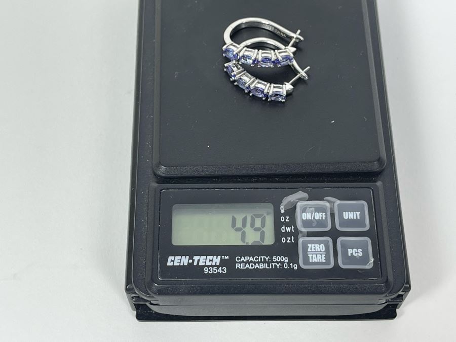 Sterling Silver Tanzanite Earrings 4.9g [Photo 4]