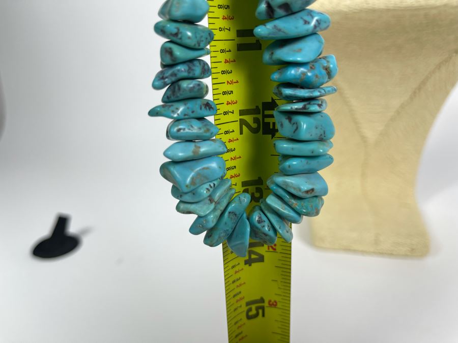 26'L Chunky Turquoise Necklace 325.2g [Photo 7]