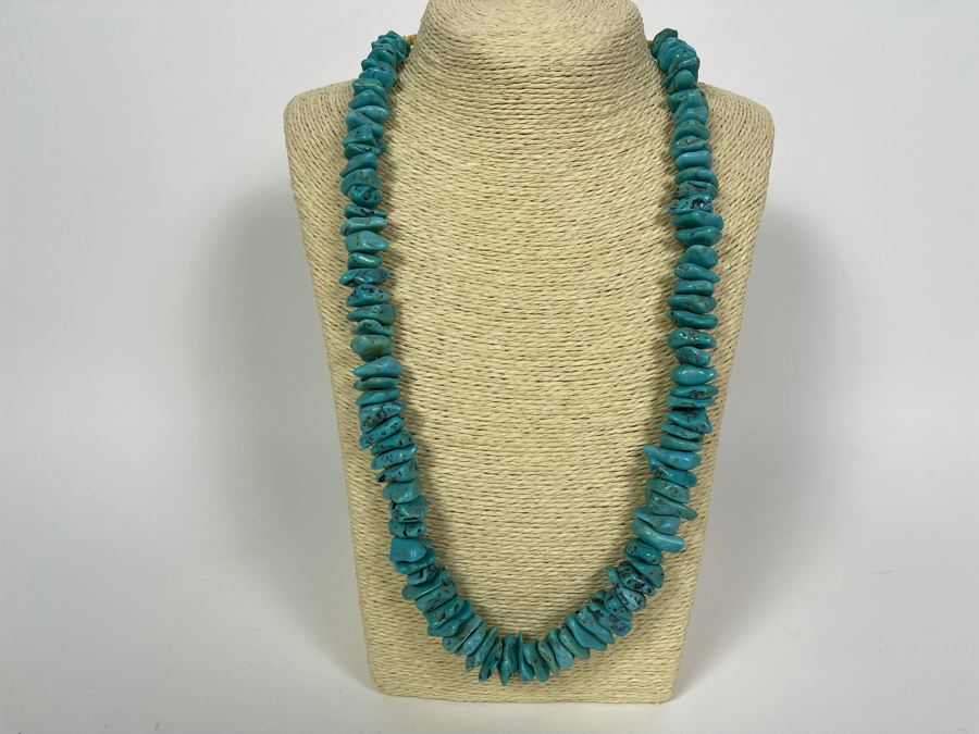 26'L Chunky Turquoise Necklace 325.2g [Photo 2]