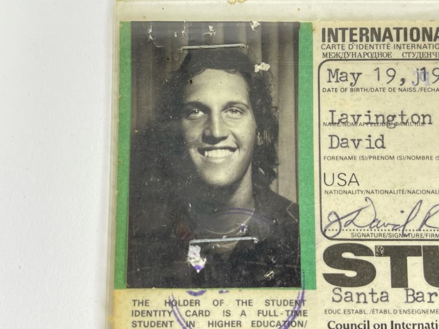 David Lavington (American, 1951–1995) 1973 Santa Barbara Art Institute Student ID Card Of David Lavington [Photo 4]