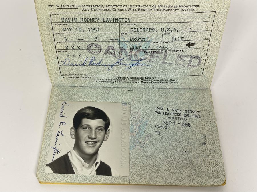 David Lavington (American, 1951–1995) Six US Passports Of Artist David Lavington [Photo 11]