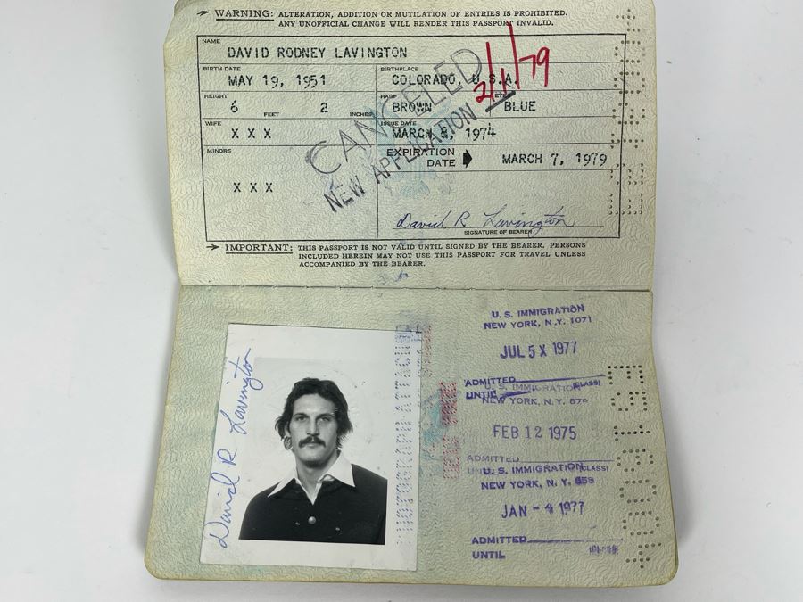 David Lavington (American, 1951–1995) Six US Passports Of Artist David Lavington [Photo 22]
