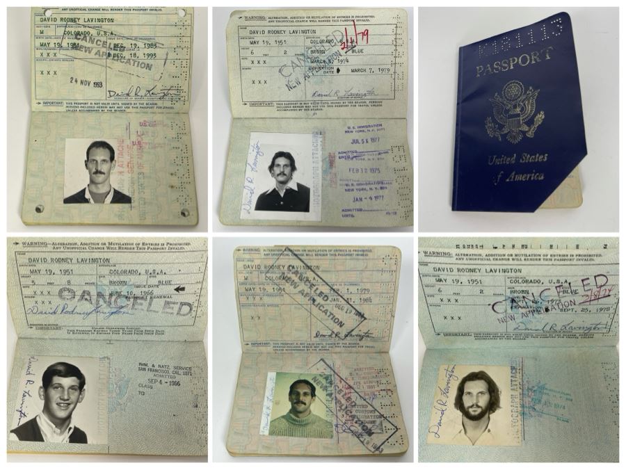 David Lavington (American, 1951–1995) Six US Passports Of Artist David Lavington [Photo 1]