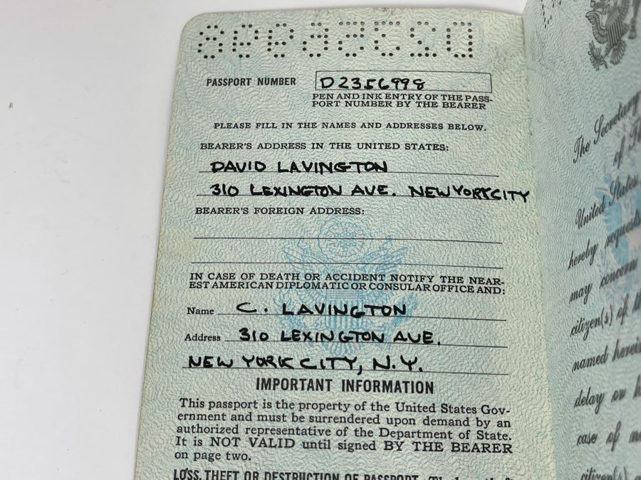 David Lavington (American, 1951–1995) Six US Passports Of Artist David Lavington [Photo 6]