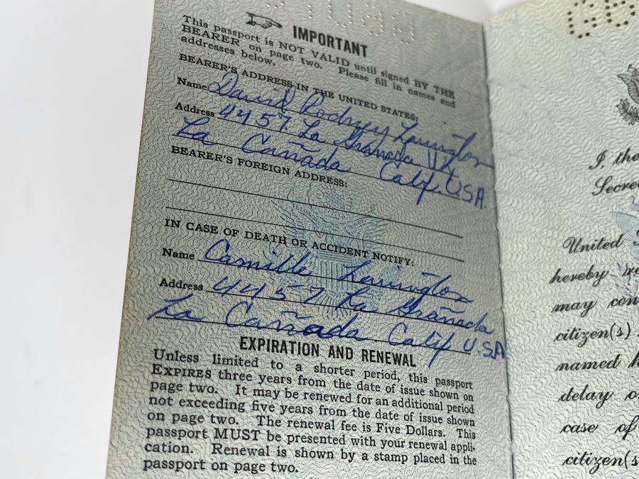 David Lavington (American, 1951–1995) Six US Passports Of Artist David Lavington [Photo 15]