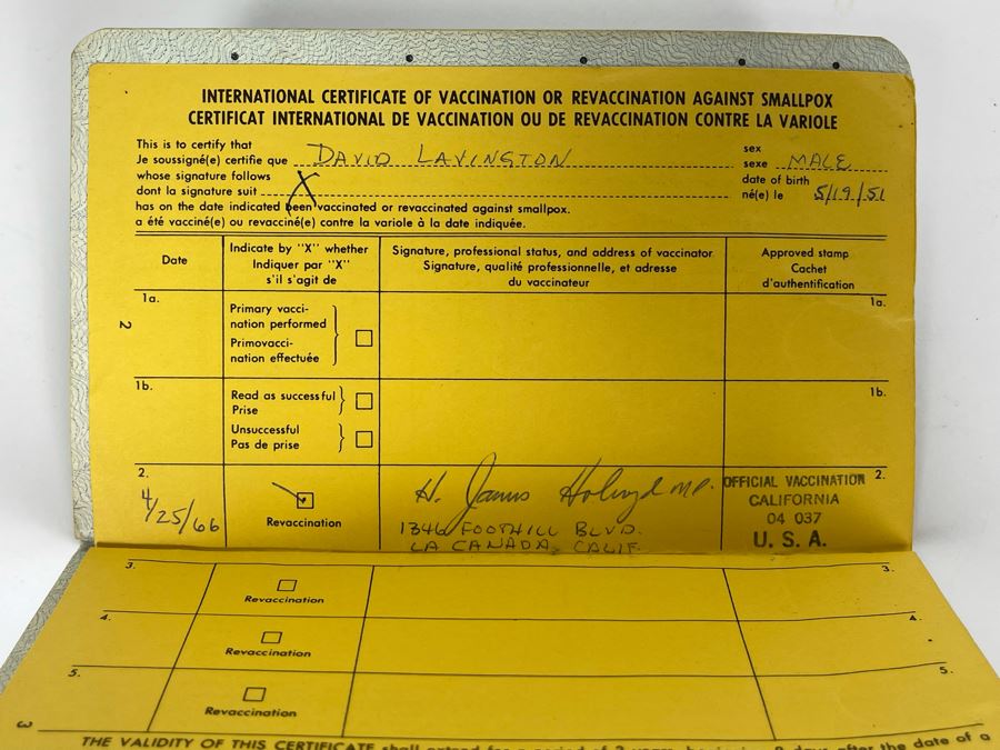 David Lavington (American, 1951–1995) Six US Passports Of Artist David Lavington [Photo 21]
