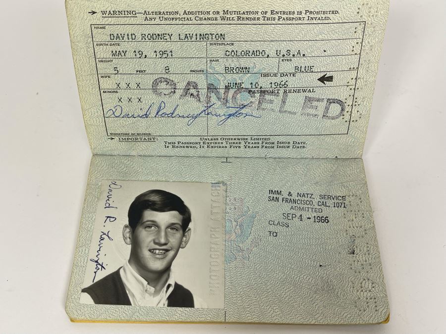 David Lavington (American, 1951–1995) Six US Passports Of Artist David Lavington [Photo 10]