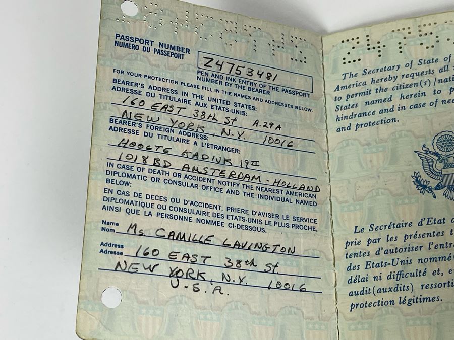 David Lavington (American, 1951–1995) Six US Passports Of Artist David Lavington [Photo 39]