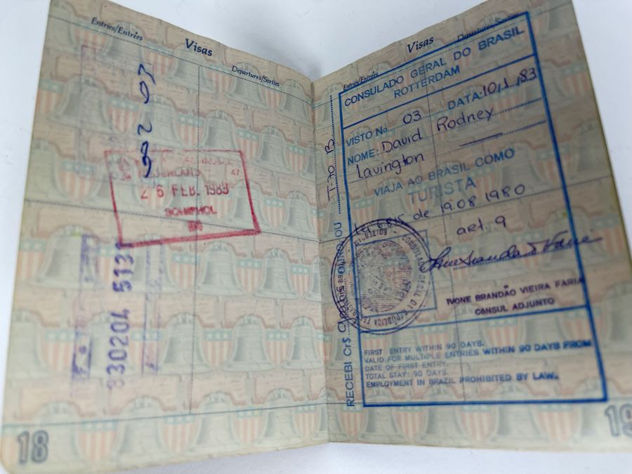 David Lavington (American, 1951–1995) Six US Passports Of Artist David Lavington [Photo 63]