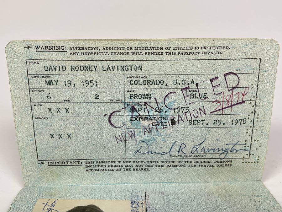 David Lavington (American, 1951–1995) Six US Passports Of Artist David Lavington [Photo 5]