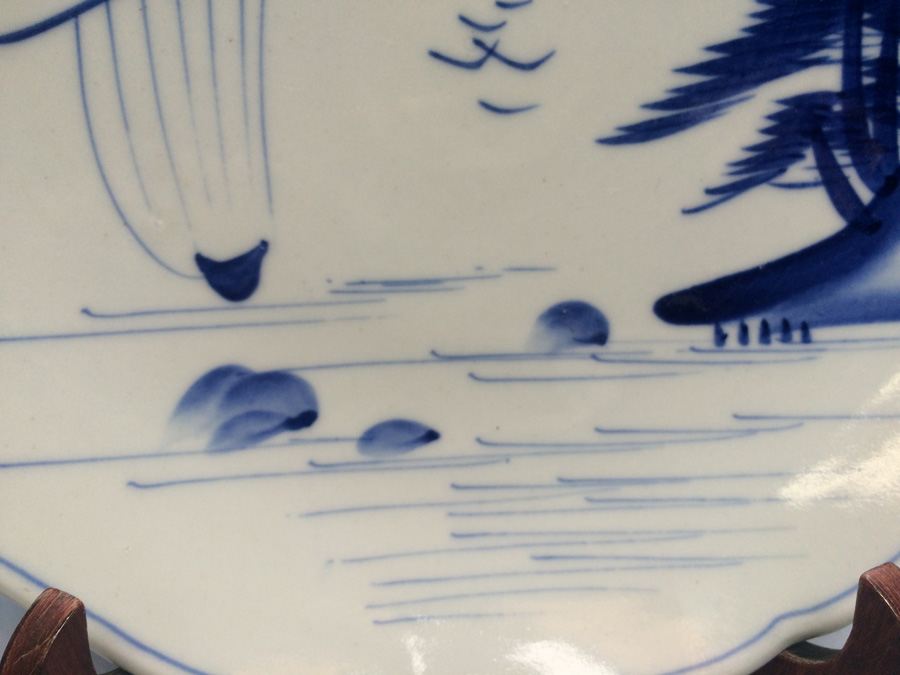 Set of Vintage Japanese Blue & White Plates