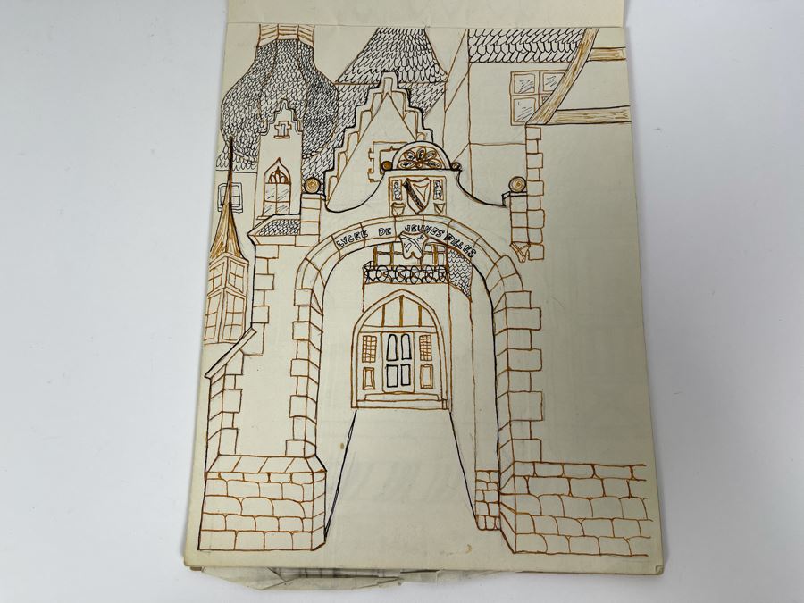 David Lavington (American, 1951–1995) David Lavington's Art Sketch Book Featuring Various Architectural Drawings 9 X 7 - See Photos [Photo 7]