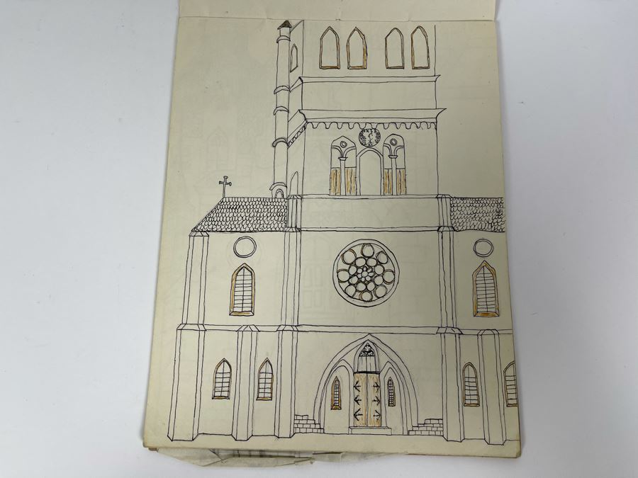 David Lavington (American, 1951–1995) David Lavington's Art Sketch Book Featuring Various Architectural Drawings 9 X 7 - See Photos [Photo 6]