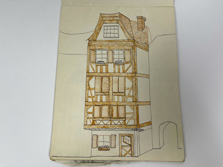 David Lavington (American, 1951–1995) David Lavington's Art Sketch Book Featuring Various Architectural Drawings 9 X 7 - See Photos [Photo 5]