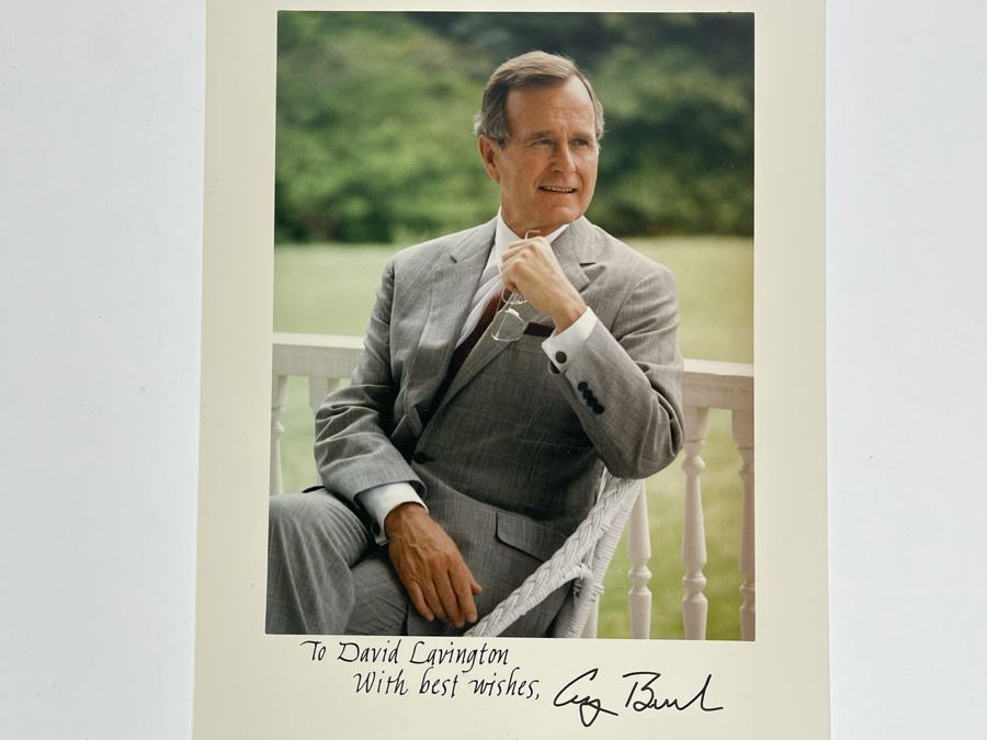 Personalized And Signed George Bush Sr Photograph Signed To David Lavington With Best Wishes George Bush 8 X 10 [Photo 3]