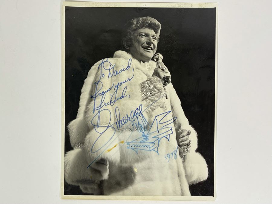 Personalized And Signed Liberace Photograph Signed To David (Lavington), From Your Friend Liberace With Piano Sketch 1978 8 X 10