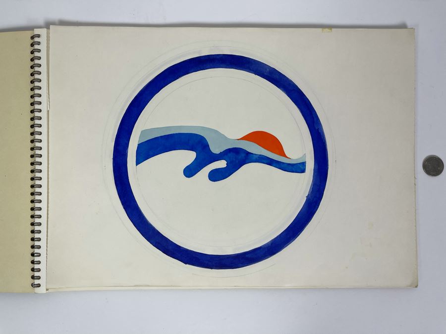 David Lavington (American, 1951–1995) Various Drawings Of David Lavington In 12 X 17 Artist Sketch Book - See Photos [Photo 3]