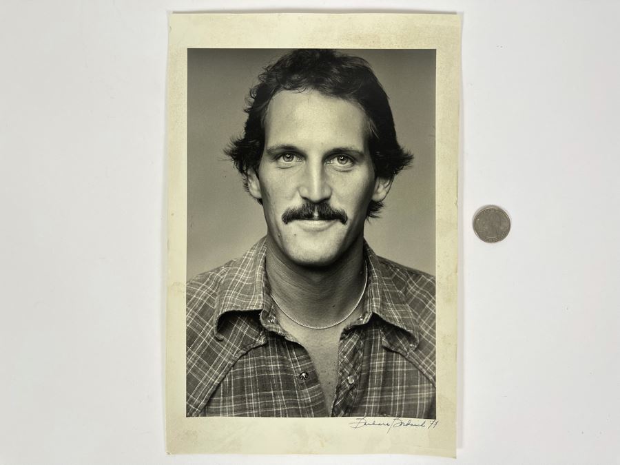 Vintage 1971 Barbara Bordnick Studio Signed Headshot Photograph Of Artist David Lavington 7 X 11 [Photo 1]