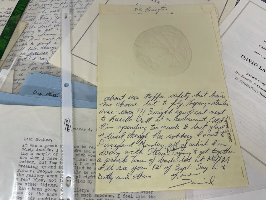 David Lavington (American, 1951–1995) Huge Collection Of Personal Letters From David Lavington - See Photos [Photo 17]