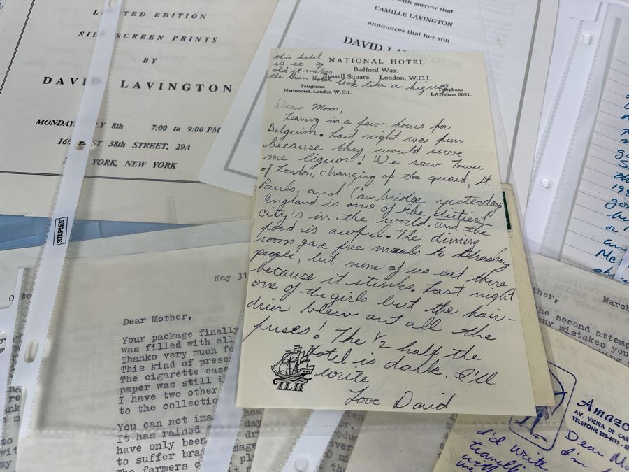 David Lavington (American, 1951–1995) Huge Collection Of Personal Letters From David Lavington - See Photos [Photo 11]