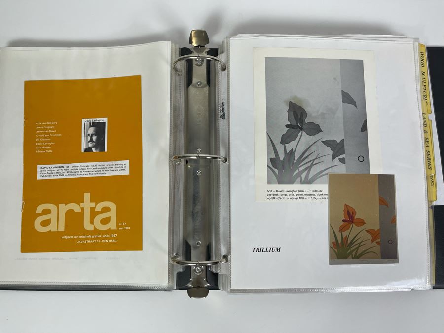 David Lavington (American, 1951–1995) David Lavington's Portfolio Binder Of His Artwork Including Seragraphs And Sculptures With Price Sheet And Artist Biography [Photo 12]