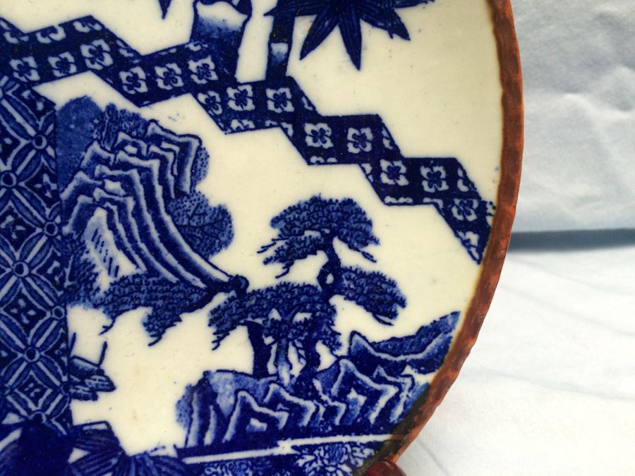 Meiji Japanese Transferware Blue and White Porcelain Plate [Photo 5]