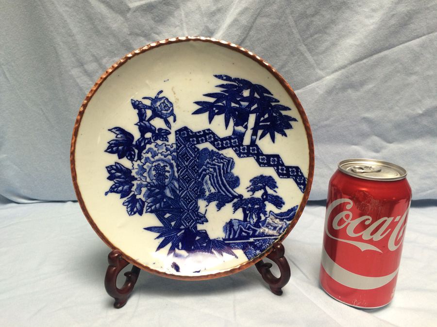 Meiji Japanese Transferware Blue and White Porcelain Plate [Photo 1]
