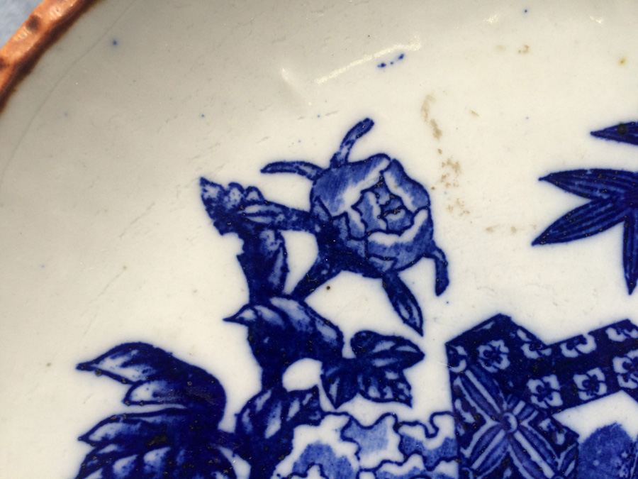 Meiji Japanese Transferware Blue and White Porcelain Plate [Photo 8]