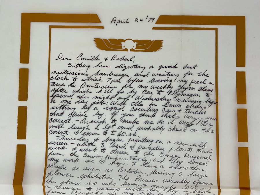 David Lavington (American, 1951–1995) Personal Handwritten Letter By David Lavington On His Handmade Artist Paper 11.5 X 16 [Photo 3]