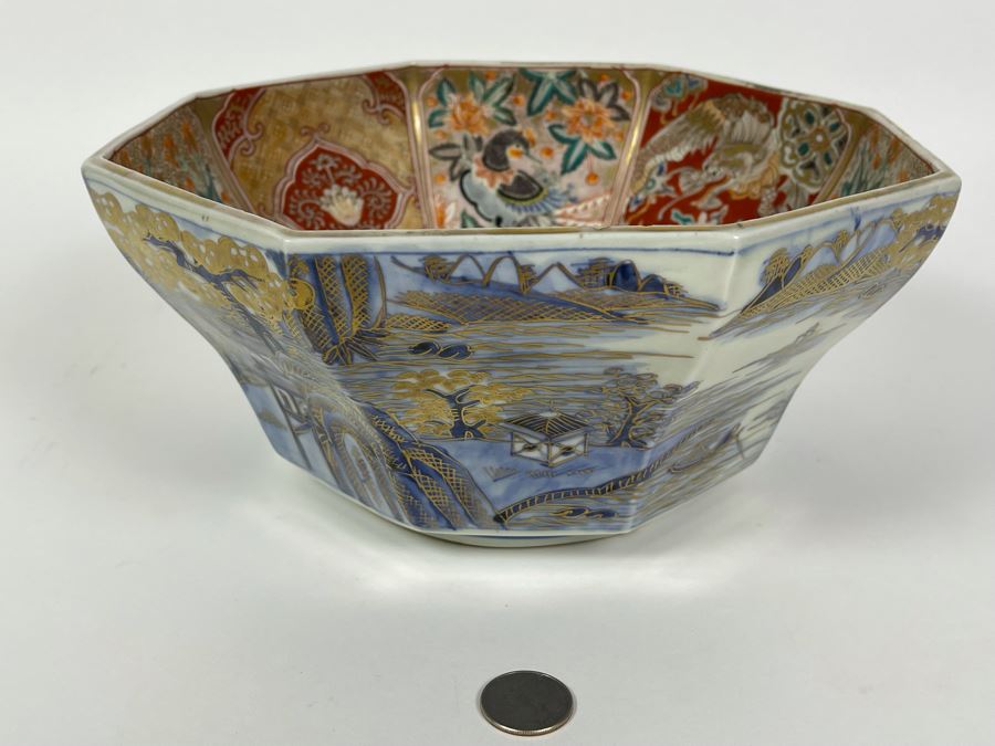 Vintage Japanese Imari Porcelain Bowl 9.75W X 4.75H [Photo 2]