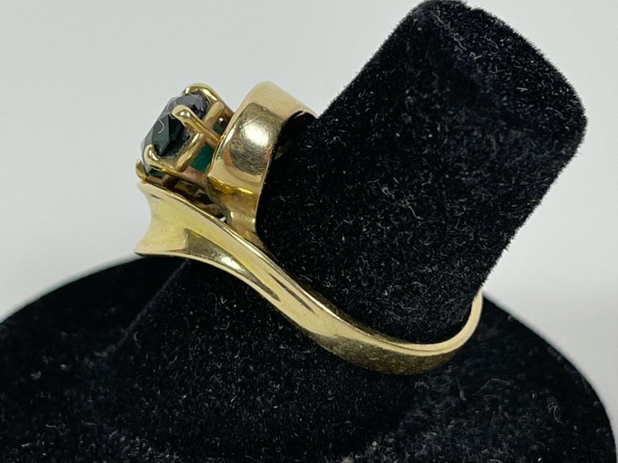 14K Gold Tourmaline Diamond Ring Size 6.25 5.5g Fallbrook Estate (FE) FMV $300 Retail $900 [Photo 6]