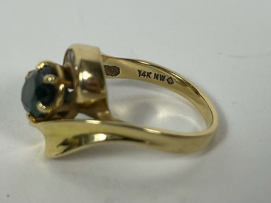 14K Gold Tourmaline Diamond Ring Size 6.25 5.5g Fallbrook Estate (FE) FMV $300 Retail $900 [Photo 9]