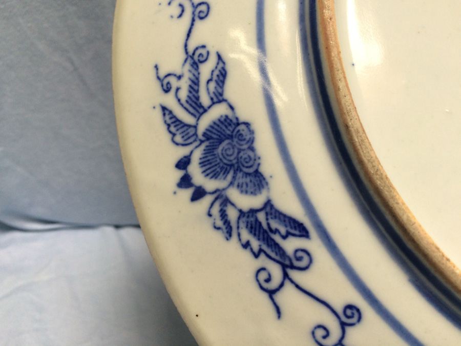 Meiji Japanese Transferware Blue and White Porcelain Plate [Photo 14]