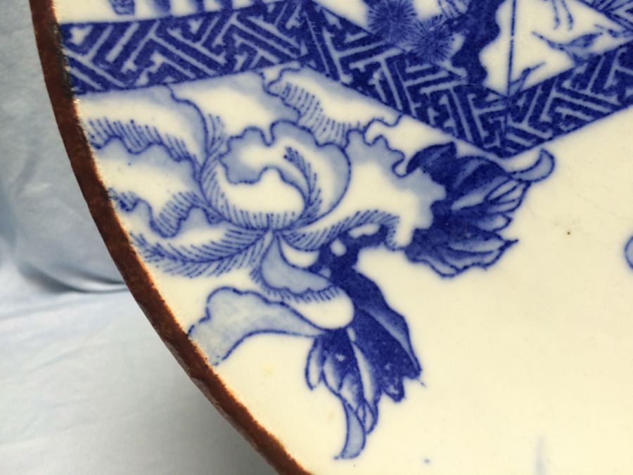 Meiji Japanese Transferware Blue and White Porcelain Plate [Photo 8]