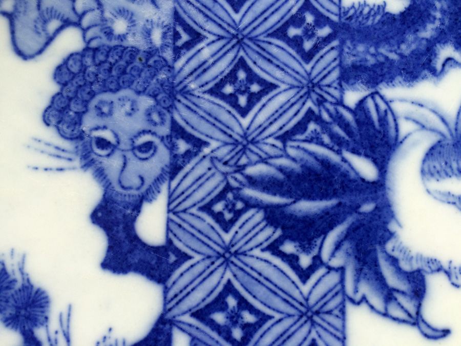 Meiji Japanese Transferware Blue and White Porcelain Plate [Photo 2]