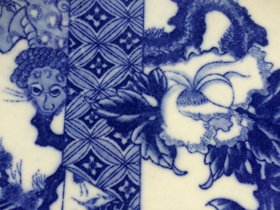 Meiji Japanese Transferware Blue and White Porcelain Plate [Photo 10]