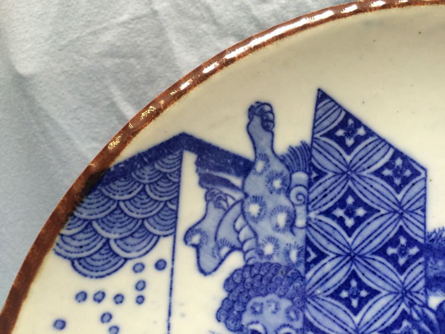 Meiji Japanese Transferware Blue and White Porcelain Plate [Photo 3]