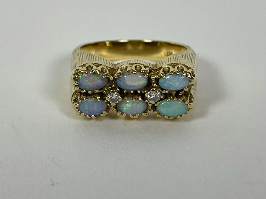 14K Gold Opal Diamond Ring Size 7 7g (FE) FMV $350 Retail $1,050 [Photo 7]