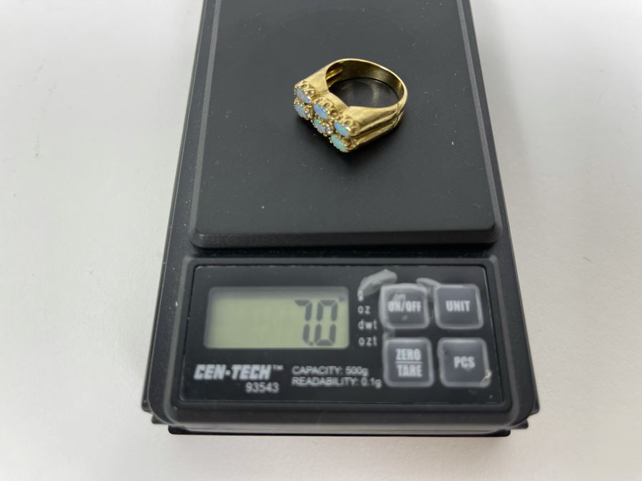 14K Gold Opal Diamond Ring Size 7 7g (FE) FMV $350 Retail $1,050 [Photo 10]