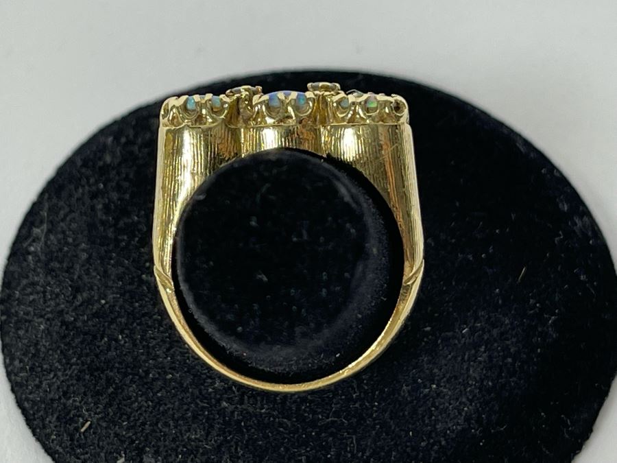 14K Gold Opal Diamond Ring Size 7 7g (FE) FMV $350 Retail $1,050 [Photo 6]