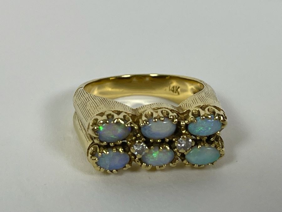 14K Gold Opal Diamond Ring Size 7 7g (FE) FMV $350 Retail $1,050 [Photo 8]