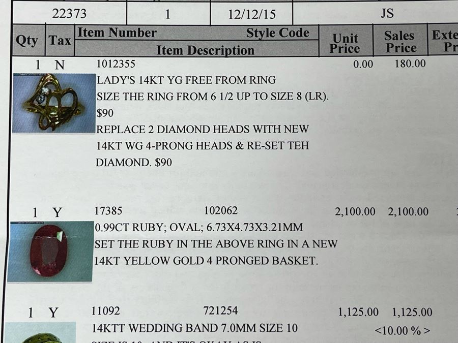 14K Gold Ruby Diamond Ring Size 8.5 5.0g (FE) FMV $300 Retail $900 [Photo 14]