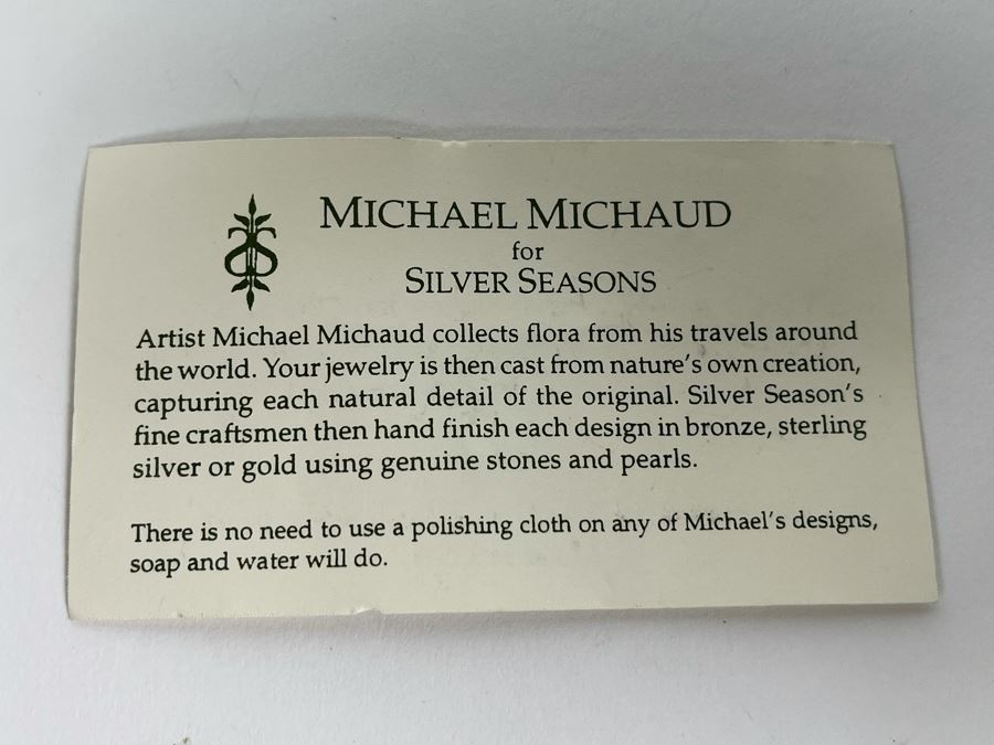 Michael Michaud Handmade Bronze With Fresh Water Pearls Olive Branch Necklace With Matching Earrings [Photo 9]